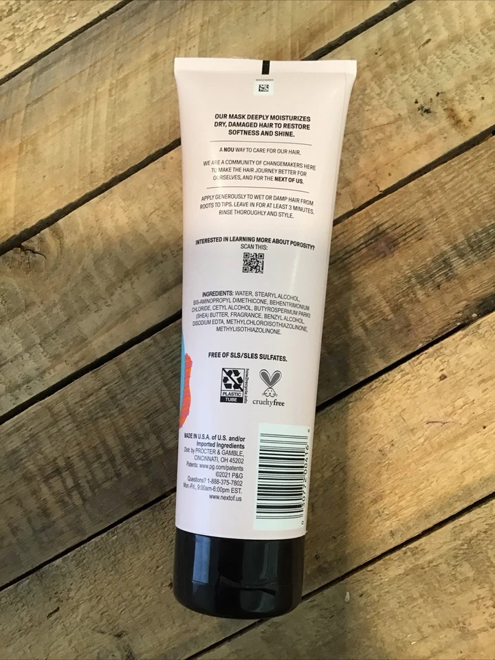 Mascarilla hidratante NOU Next Of Us con manteca de karité para cabello rizado, 8 fl oz Foto 2 de 4