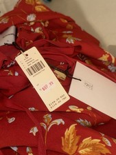 NWT Reformation Camira Sleeveless Crepe Midi Dress Size 12 Red