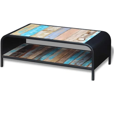 Table basse pour salon Bois de récupération massif Meuble de rangement vidaXL - Photo 1/4