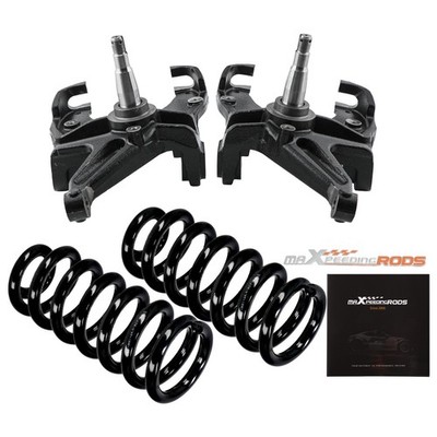 4'' F Drop Lowering Spindle s& Drop Spring Kit For Chevy C10 GMC C15 1973-1987
