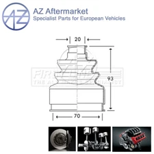 Fits Skoda Felicia 1.3 1.6 1.9 D AZ Front Inner CV Joint Boot Set 6U0407285