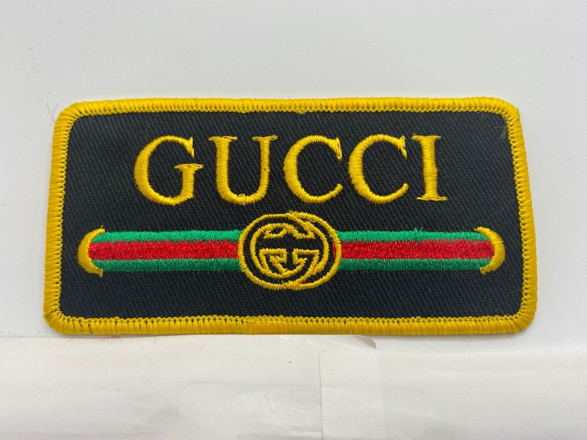 GUCCI。ネームプレート GUCCI NEW EMBROIDERED COMPANY IRON ON NAME PATCH TAG | eBay