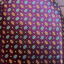 David Donahue Silk Tie Burgundy w/ Oblongs and Dots Men's Made In USA