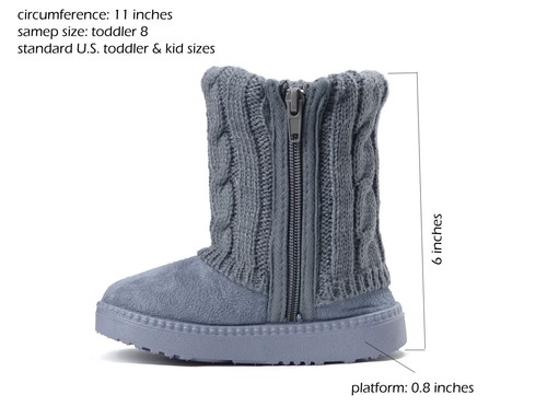 New Kids Snow Boots Buckle-Accent Knitting Snow Boot Faux Fur Fashion Shoe || - Picture 43 of 43