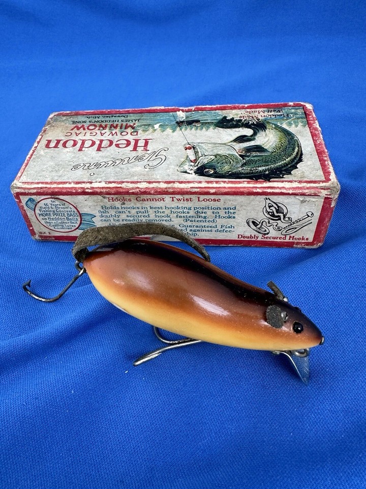 early Heddon Dowagiac Meadow Mouse small stamped lip in 4000 BM box
