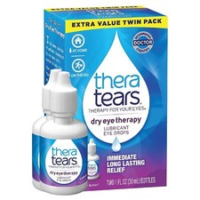Dry Eye Therapy Lubricating Eye Drops for Dry Eyes 1 fl oz bottle Twin Pack 2...