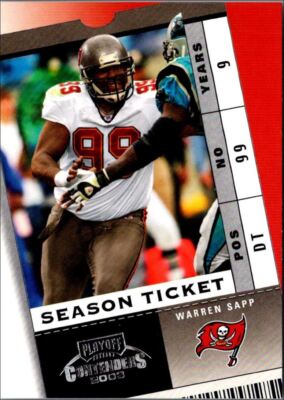 2003 Playoff Contenders Warren Sapp Tampa Bay Buccaneers #89