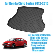 Car Cargo Liner Waterproof Rear Trunk Floor Mat for Honda Civic Sedan 2012-2015