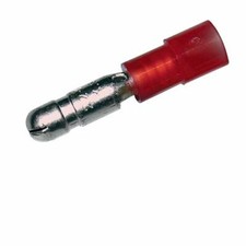 Male Bullet Connectors See-Thru Nylon Insulated .156 22-18 AWG Red - 25PK