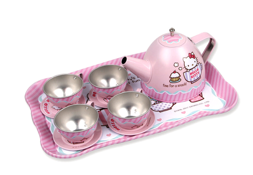 Sanrio Hello Kitty Classic Tea Time Pretend Play Tea Pot Cups Tray