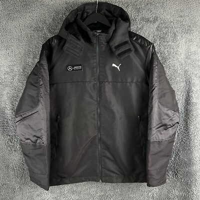 Puma Mercedes Jacket Mens Small Black Petronas AMG Formula One Outdoors Coat