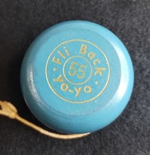 Rare Vintage Fli Back Yoyo 55 HTF Wooden Junior Toy