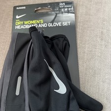 NEW Nike Therma-FIT Women's XS/Small Running Headband  Glove Set Black 2 Piece