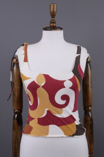 WOLFORD Multicolor Cropped Sleeveless Strappy Tank Top Shirt Size S