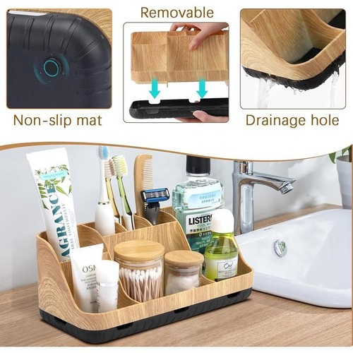 Detachable Toothbrush & Toothpaste Holder 7 Slot Bathroom Organizer Storage Unit - Picture 5 of 7