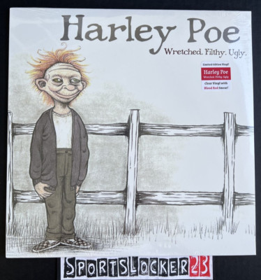 Harley Poe - Wretched Filthy Ugly Clear Blood-Red Smear Color Vinyl LP Record LE