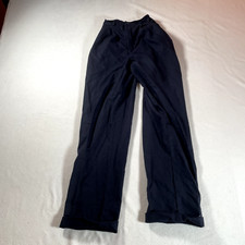 Vintage Ralph Lauren Pants Womens 6 Blue Wool Minimalist 80s Modest Shrunk 24x30
