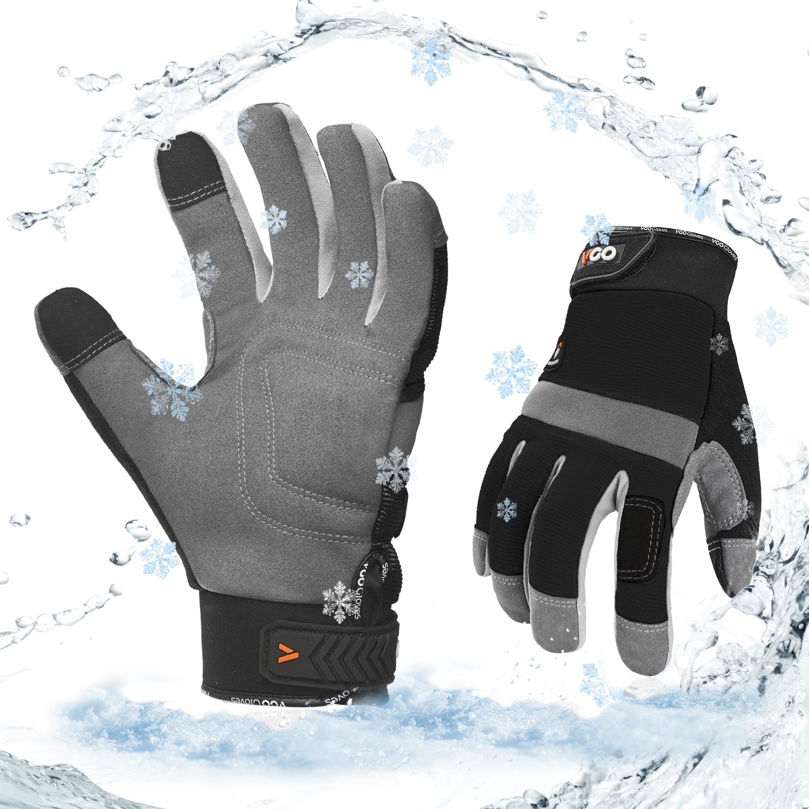 Vgo 1Pair 41℉ Lined Touchscreen Waterproof Winter Work Gloves (SL7584FLWP-BLA)
Opens in a new window
