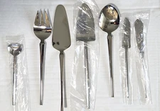 Towle Silver 18/10 Stainless Steel Hostess Serving Set 7 Piece Spoon Fork Knives