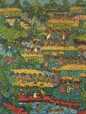 I Ketut Soki Vintage Rice Harvest Farmer Landscape Portrait