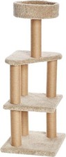 Cat Tree Indoor Climbing Activity Tower with Grab Post,17.7 in. x 45.9 in. Beige