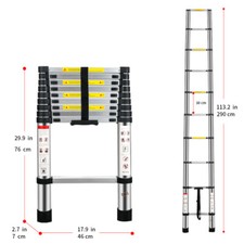 Multibao 1.4m/2.0m/2.6m/2.9/3.2m Telescopic Ladder Loft Step Folding Extendable