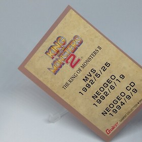 The King of Monsters 2 SNK Trading Card Gamest Collection Neo Geo Japanese 1997