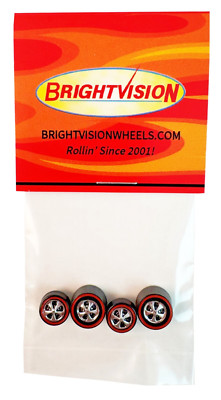4 Brightvision Redline Wheels   2 Small & 2 Medium Hong Kong Bearing Style