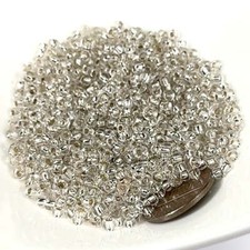Rocailles 8/0 Crystal Silver Lined Preciosa Ornela Czech Glass Seed Beads 30gram