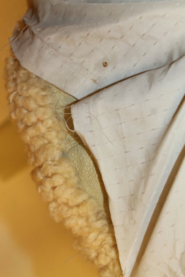 WOMENS VINTAGE CREAM/BEIGE REAL WOOL COAT JACKET SZ L image 4