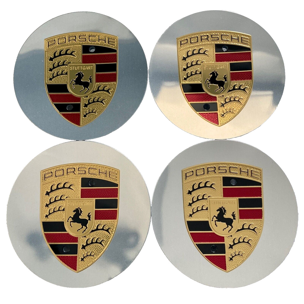 Genuine OEM Hub Caps Wheel Center Caps Concave Polished Porsche  