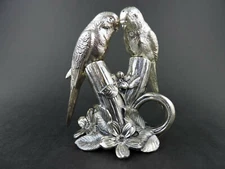Vintage Weidlich Bros Silverplate Parrots Salt and Pepper Set WB Mfg Co