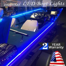Blue LED Boat Light Deck Waterproof 12V Bow Trailer Pontoon Lights Strip Marine