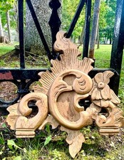 Vintage Architectural Salvage Piece Unique Swirl Gold Cottage Header Piece House
