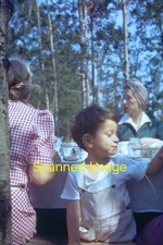 Original 1950s Kid At A Picnic Rare Vintage 35mm Kodachrome Slide