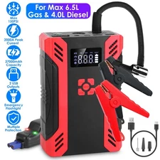 2000mAh Car Jump Starter Car Battery Booster Portable Auto Digital Tire Inflator