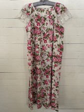 Vtg Farmhouse Cottage Floral Lace Nightgown Sz L/XL