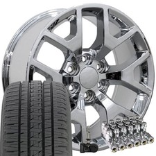 22 Inch Chrome 5656 Rims Bridgestone Tpms Lugs Fit Silverado Tahoe Yukon Sierra 22 Inch Chrome 5656 Rims Bridgestone Tpms Lugs Fit Silverado Tahoe Yukon Sierra
