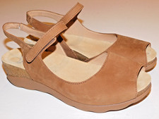 Dansko Size Euro 38 US 8 Tan Brown Leather Womens Comfort Open Toe Sandal