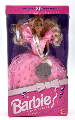 1992 Anniversary Star Barbie Puppe / Wal Mart Special Edition, Mattel 2282, NrfB