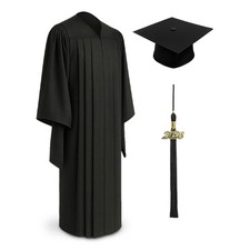 CLERKMANS Classic Masters Graduation Cap And Gown With Tassel Package