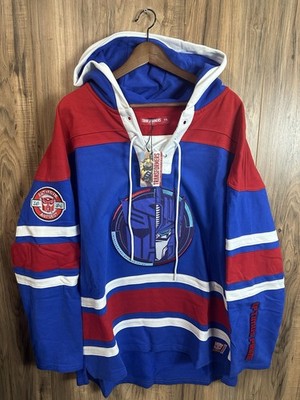 Optimus Prime Transformers Freeze Max Hockey Pullover Hoodie Blue Sz 2XL New