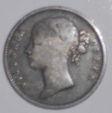 A 1840 India One  Rupee Silver East India Company  Queen Victoria