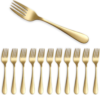 Dessertgabeln Set 12 StüCk Edelstahl Titan-Gold FüR Kuchen Obst Kaffee