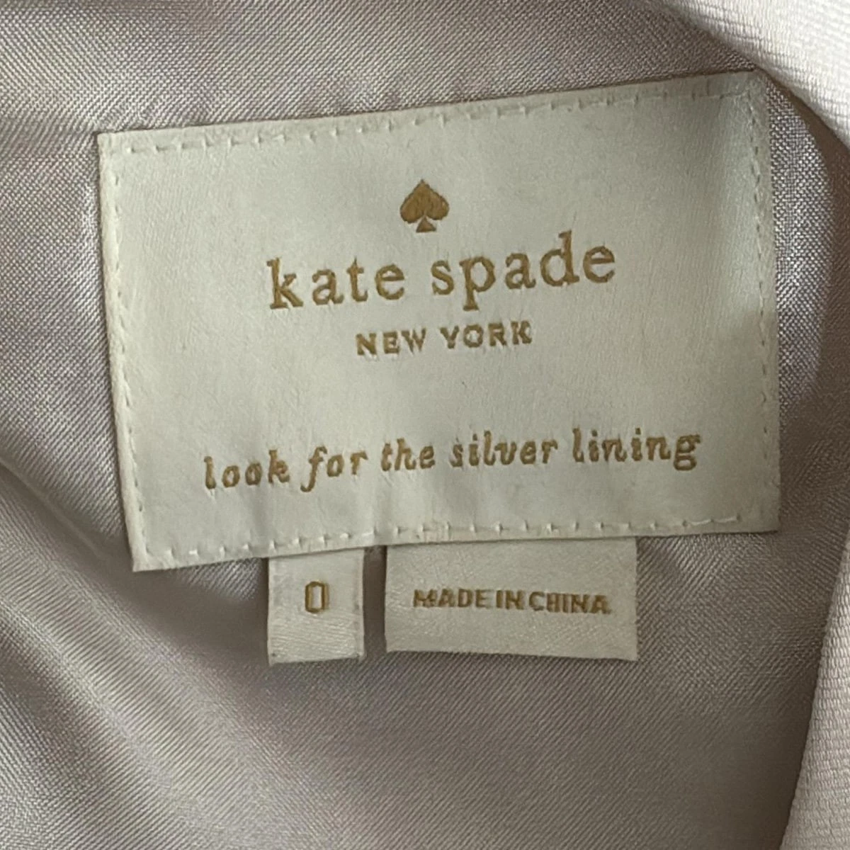 Auth Kate Spade Abito da donna beige nero