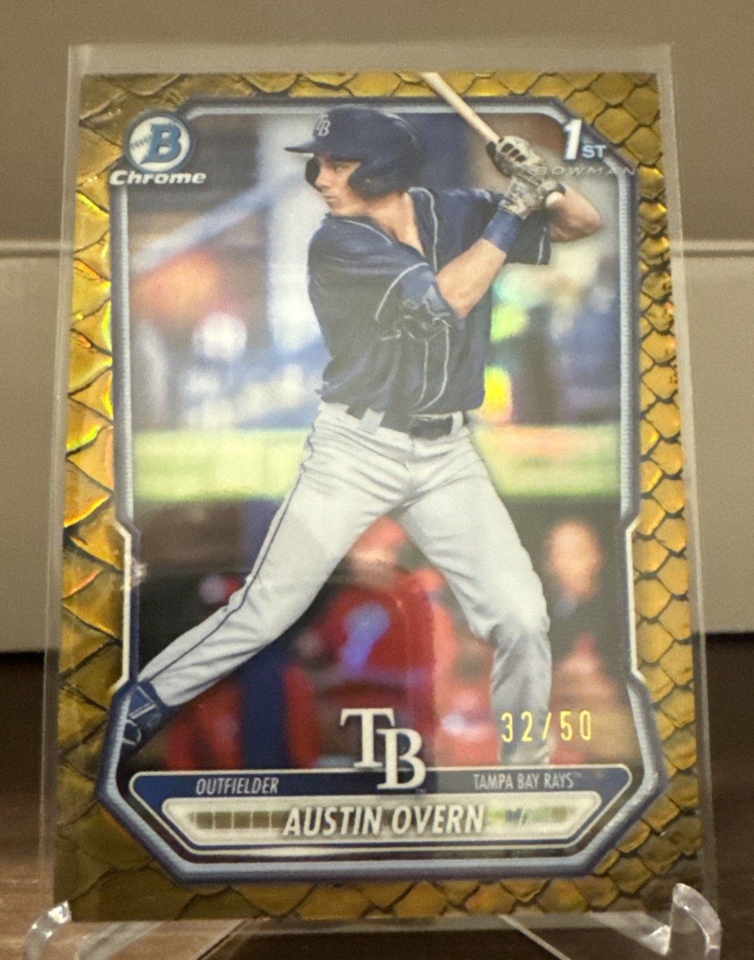 Austin Overn - 2026 Bowman Chrome Gold Reptilian/50 Rays #BCP-237