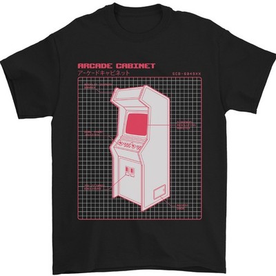 Retro Arcade Spielautomat Gaming Gamer Herren T-Shirt 100% Baumwolle