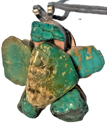 Turquoise Southwestern Turtle Pendant Yerington Native Tumbled stones 70425ADan