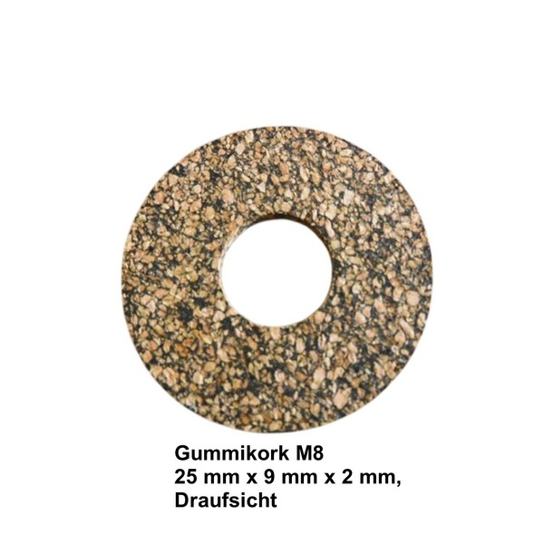 20 StüCk Gummikork M8 25 Mm X 9 Mm X 2 Mm, Beilagscheiben, Karosseriescheiben-image