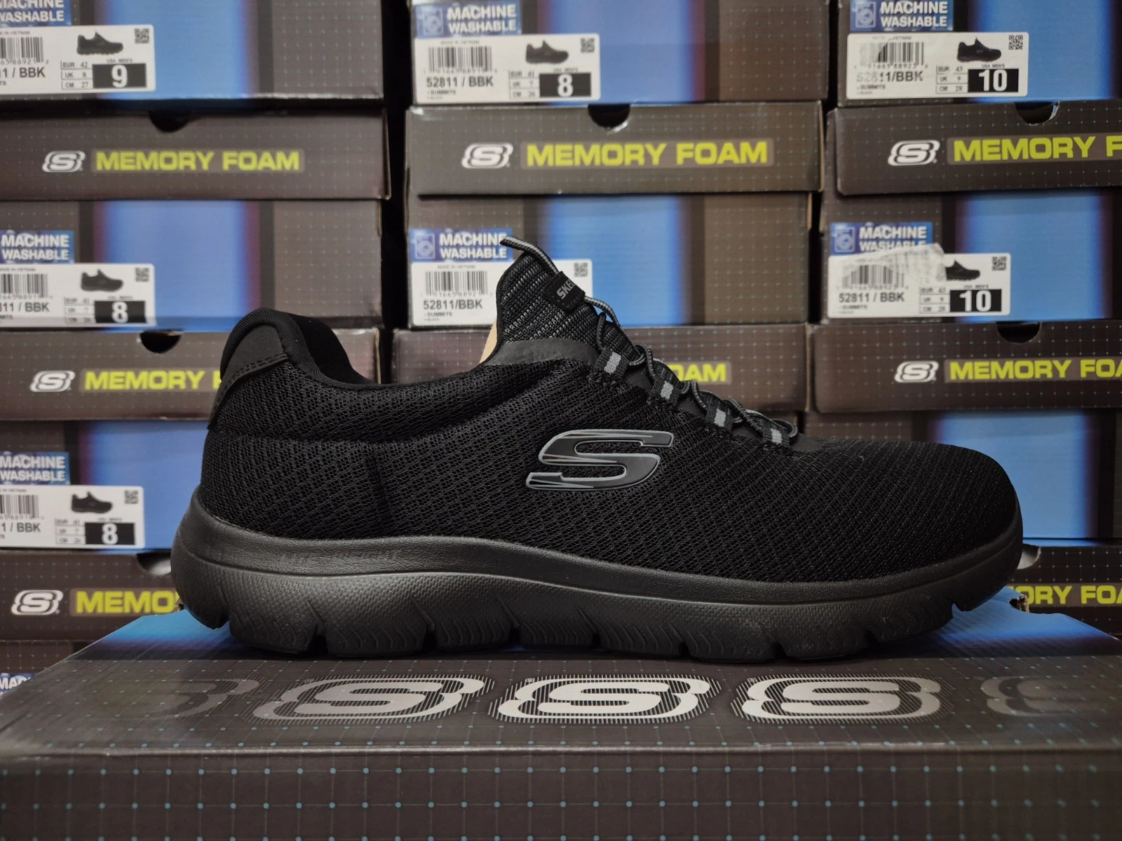 SKECHERS MENS BLACK SHOES SLIP-ON SUMMITS SPORT MEMORY FOAM TRAINERS
Opens in a new window or tab